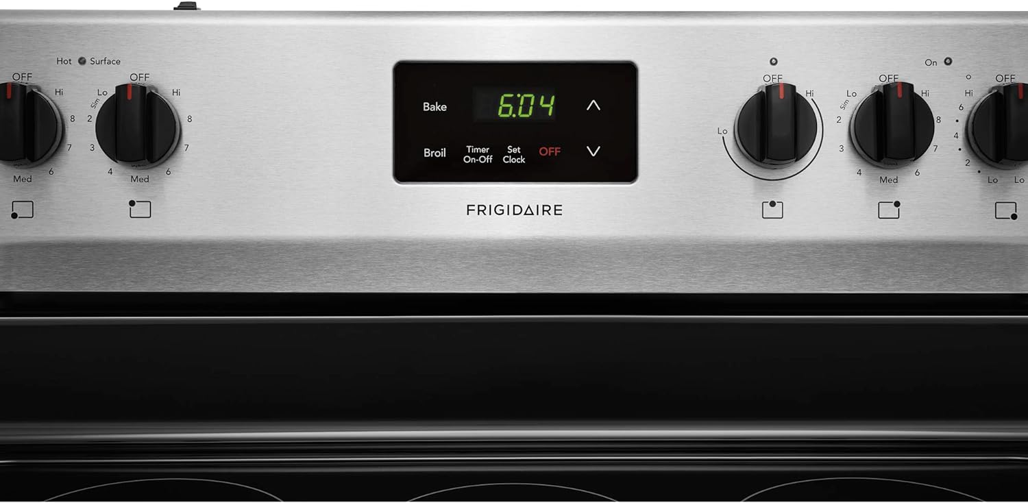 Frigidaire FCRE3052AS 30 Freestanding Electric Range with 5.3 cu. ft. Capacity Quick Boil Store-More Storage Drawer and SpaceWise Expandable Elements