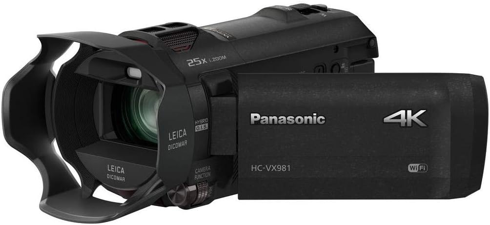 Panasonic 4K Ultra HD Camcorder HC-VX981K (Black), 20x Optical Zoom
