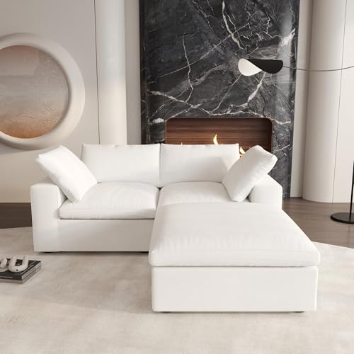 160.6" Cloud Couch Modular Sectional Sofa for Livingroom,Oversized Convertible Sofa with Storage Ottomans,6 Seat Wide Couches