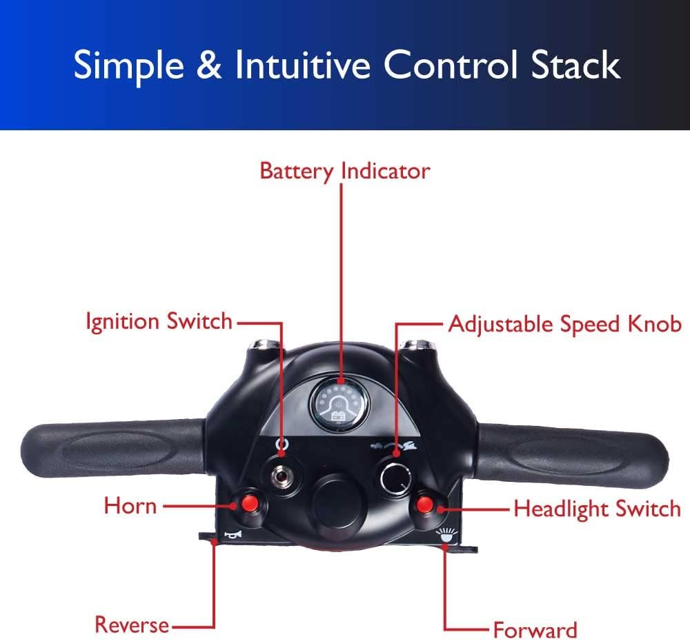 Zip'r Roo 4-Wheel Scooter - Portable Folding Mobility Scooter - Power Electric Mobility Scooters for Seniors, Adults, Handicapped, Elderly