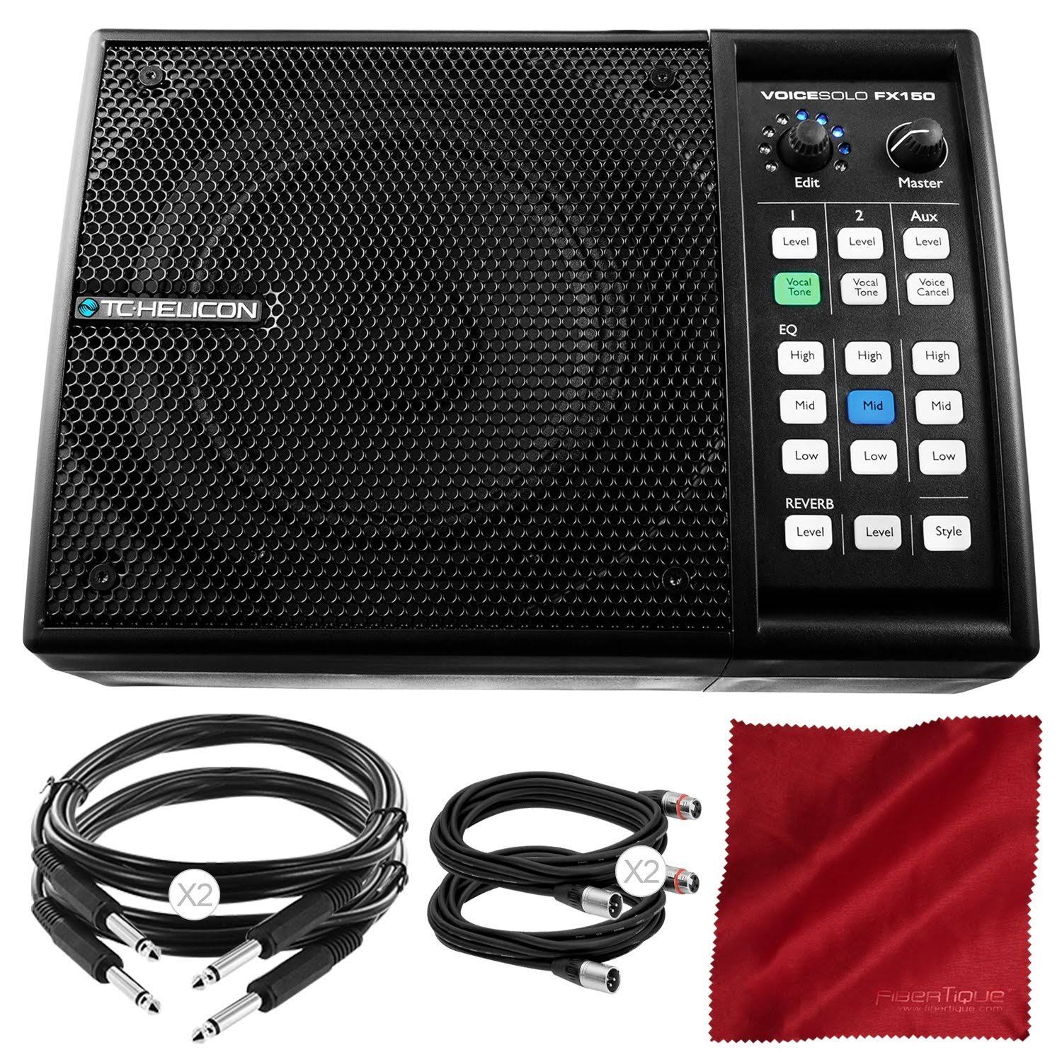 TC-Helicon VoiceSolo FX150 Compact Personal PA and XLR Cable and Basic Bundle