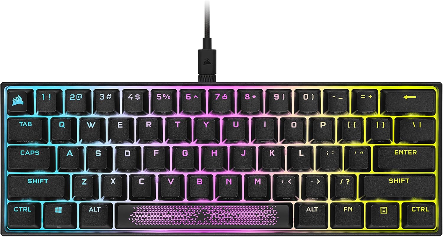 Corsair K65 RGB MINI 60% Mechanical Gaming Keyboard (Customizable Per-Key RGB Backlighting, CHERRY MX Speed Mechanical Keyswitches