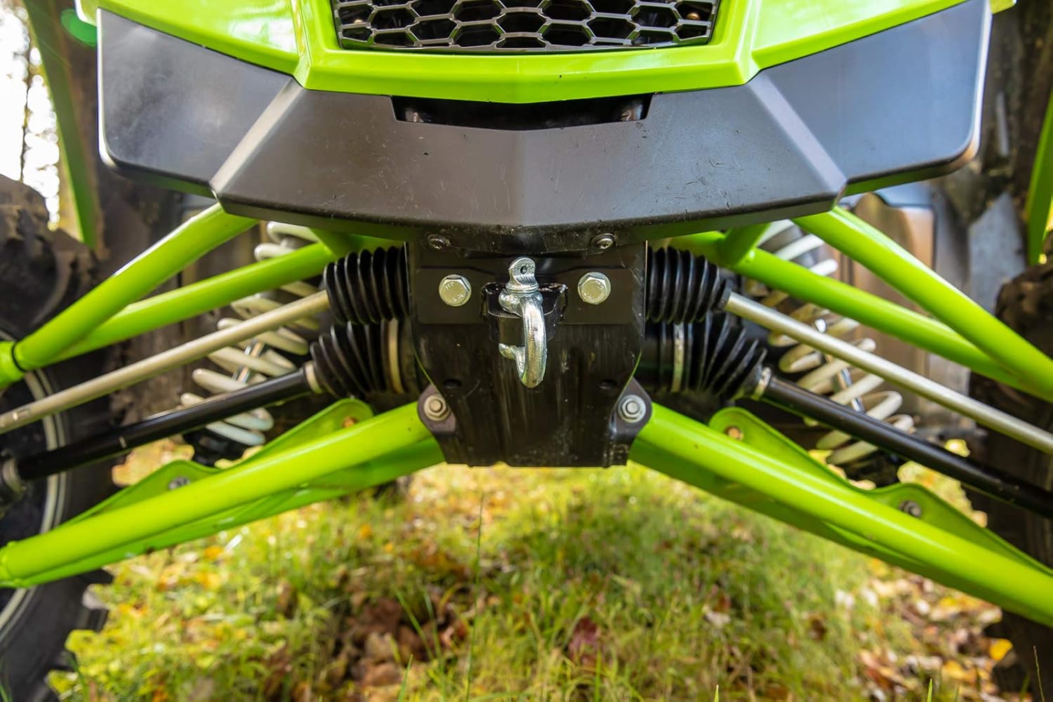 SuperATV Hitch Plate/Front Tow Hook for 2018+ Textron Wildcat XX | 2020+ Tracker XTR1000 | Mounts Directly to Frame | Includes Zinc-Plated Steel