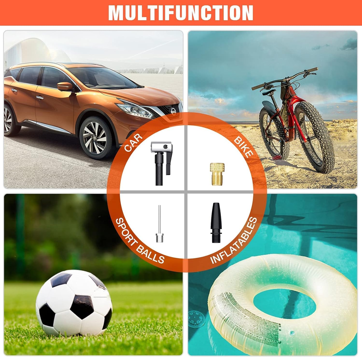 Nulksen Tire Inflator Portable Air Compressor, 150PSI Cordless Tire Pump with 6000 mAh Rechargeable Lithium Battery