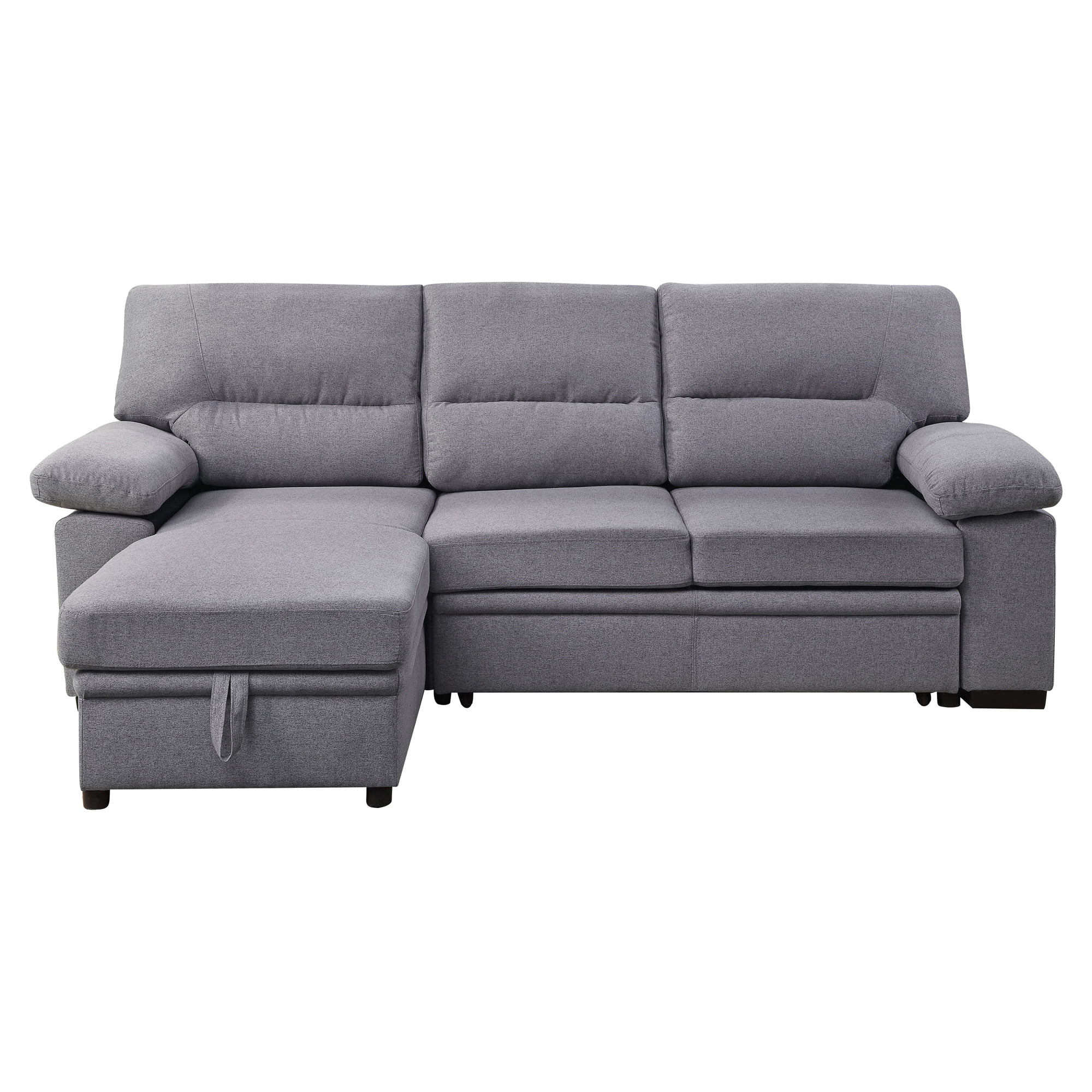 ACME Nazli Reversible Storage Sleeper Sectional Sofa in Gray