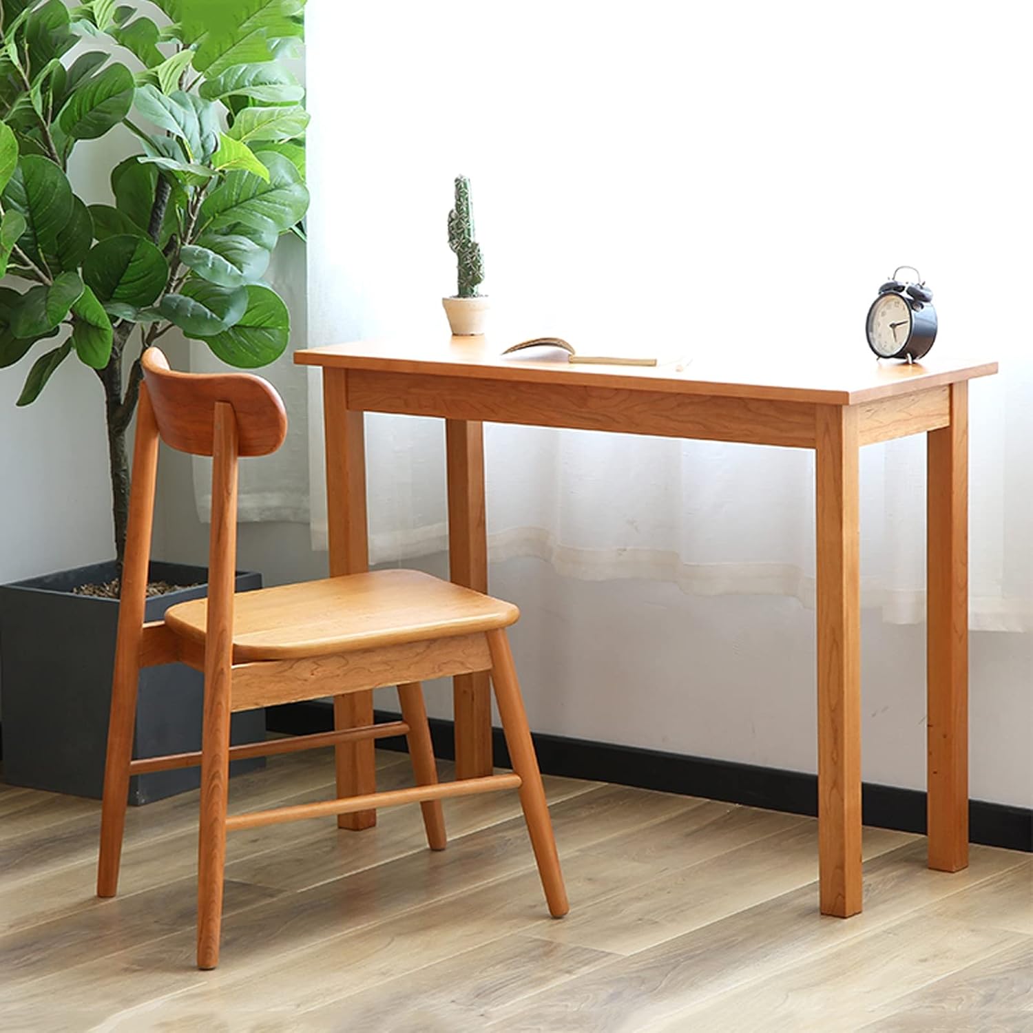 Computer Desk Home Narrow Wooden Desk 1.0/1.2/1.4 Meters Window Table Stable Writing Study Desk Simple Square Leg Cherry Wood Desk