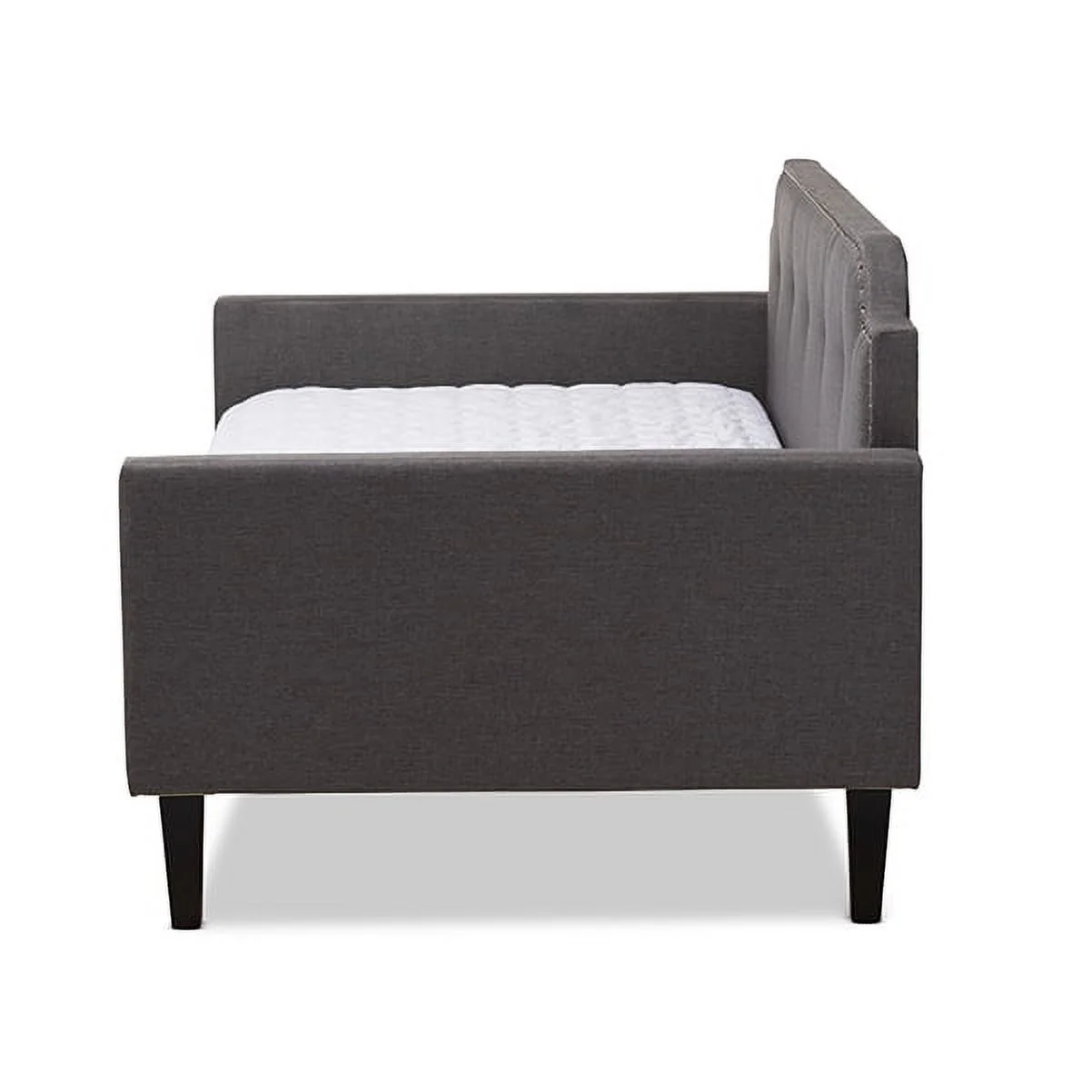 Baxton Studio Packer Modern and Contemporary Grey Fabric Upholstered Twin Size Sofa Daybed
