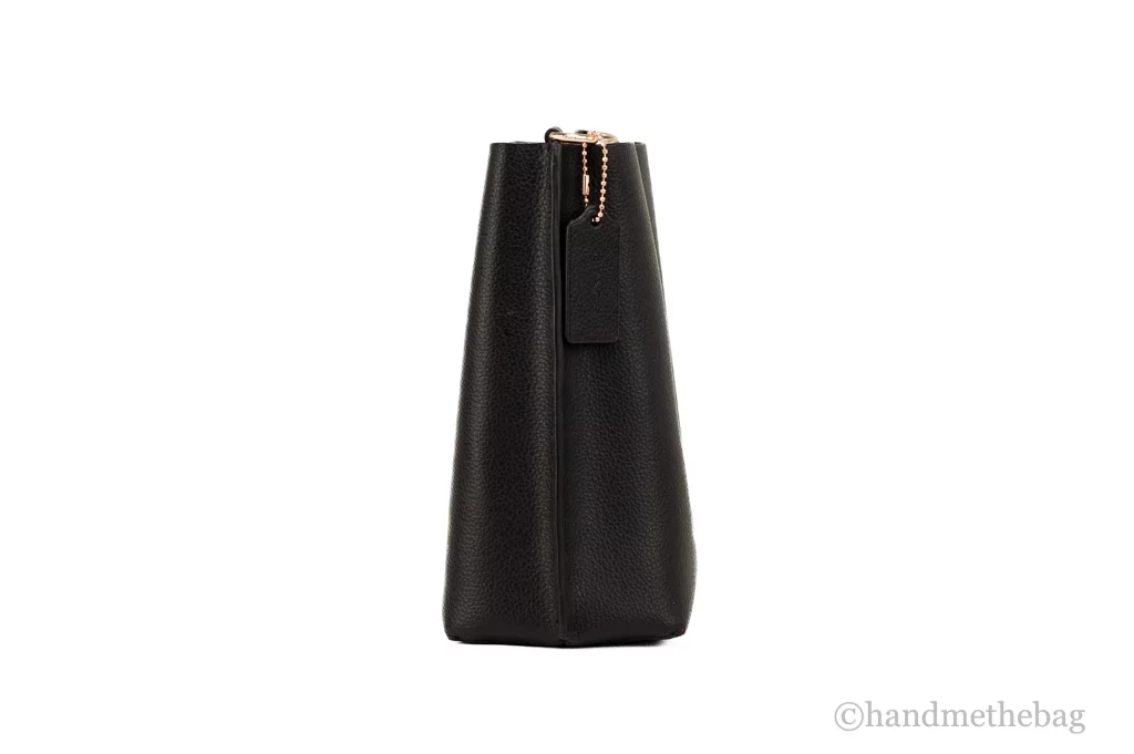 Coach (CA177) Mollie 22 Small Black Doublefaced Leather Bucket Crossbody Handbag - Radiant Selections