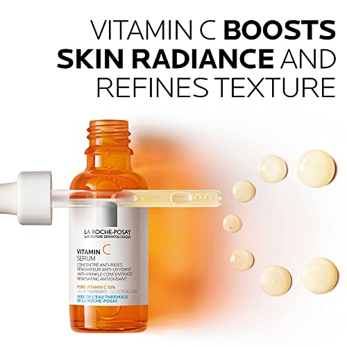 La Roche-Posay Pure 10% Vitamin C Serum For Face With Hyaluronic Acid & Salicylic Acid, Hydrating & Brightening Serum