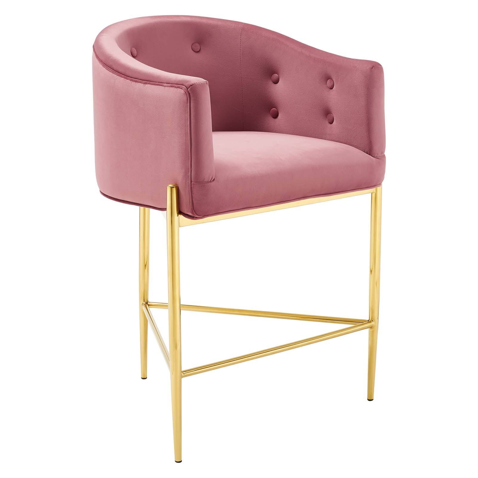 Modway Savour Tufted Performance Velvet Counter Stool - Pink