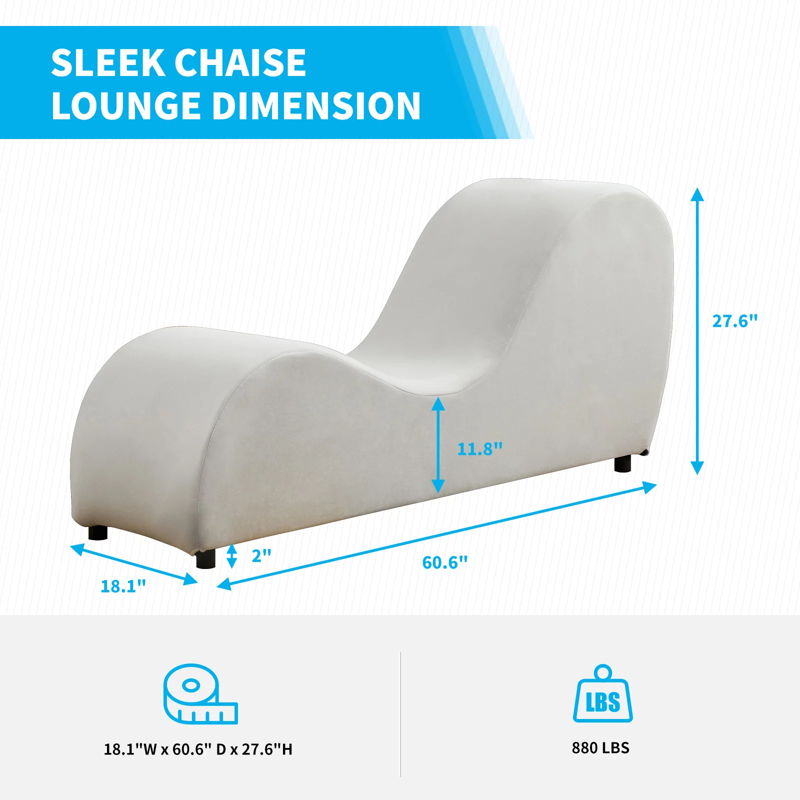 MUZZ Curved Velvet Yoga Chaise Lounge,Relaxing&Exercising Yoga Chair for Indoor Living Room (Beige)