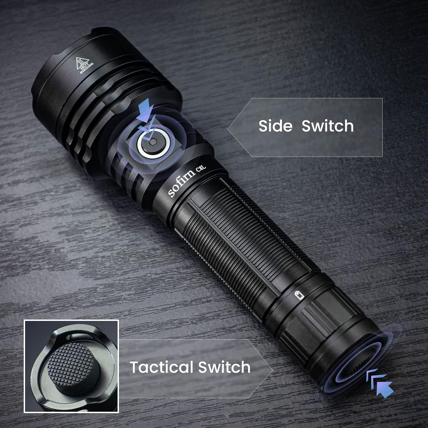 Sofirn C8F Flashlight High Lumens 3500 Lumens, Powerful Flashlight with 3X LH351D LED 5000K 90 High CRI, for Camping, Hiking Lantern