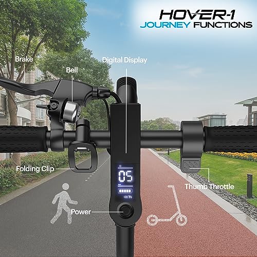 Hover-1 Journey Electric Scooter 14MPH, 16 Mile Range, 5HR Charge, LCD Display, 8.5 Inch High-Grip Tires, 220LB Max Weight, Cert. & Tested