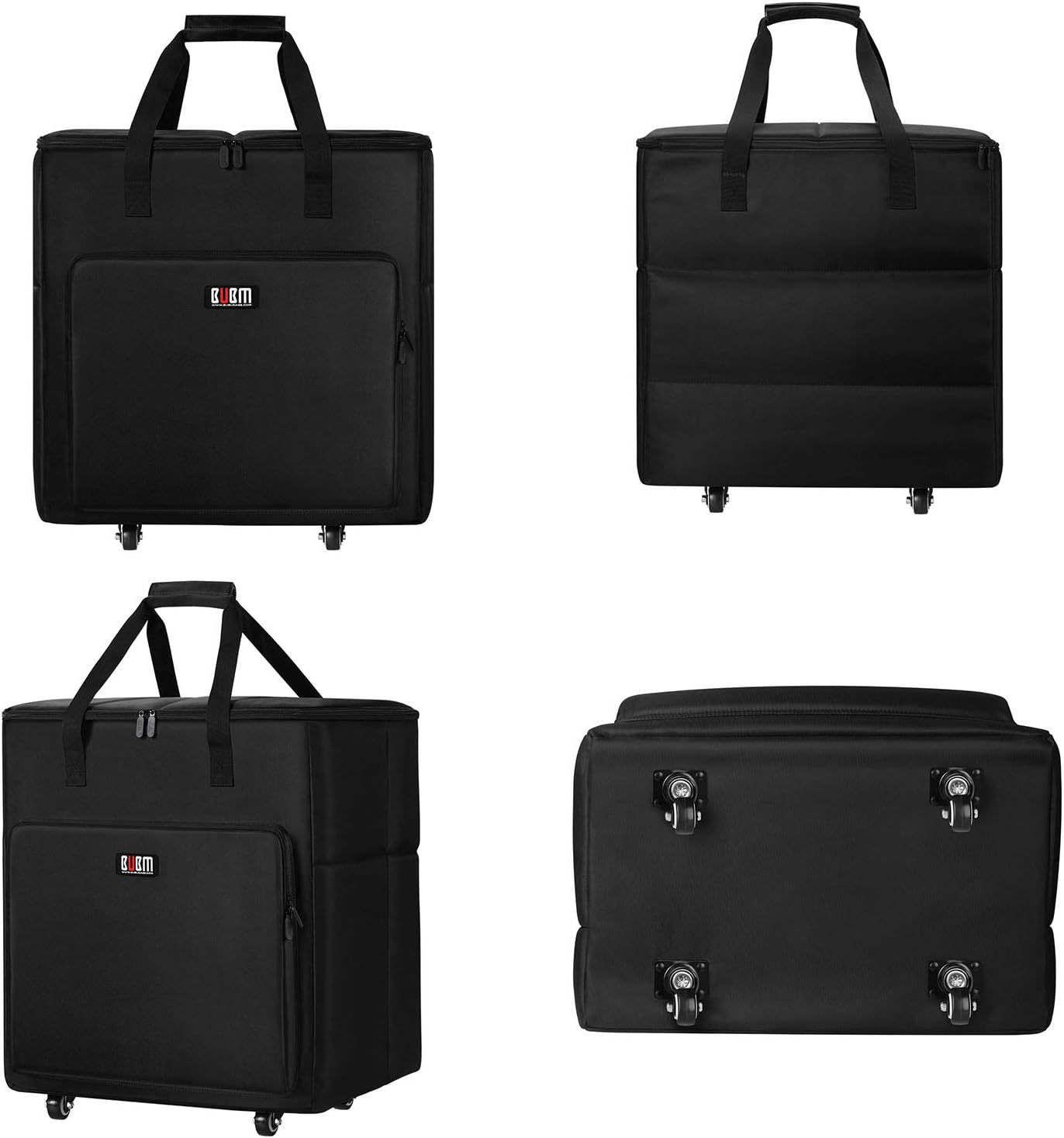 Buwico Desktop PC Computer Travel Storage Carrying Case Bag with Wheels for Computer Main Processor Case, Monitor, Keyboard and Accessories (27 Inch)