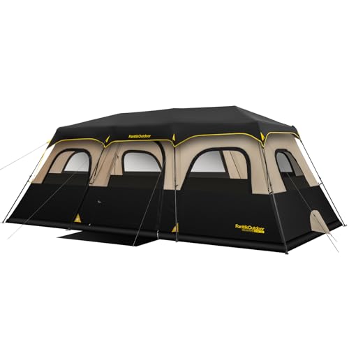 FanttikOutdoor Instant Cabin Tent 6/8/10/12 Person Camping Tent Setup in 60 Seconds with Rainfly & Windproof Portable with Carry Bag for Family