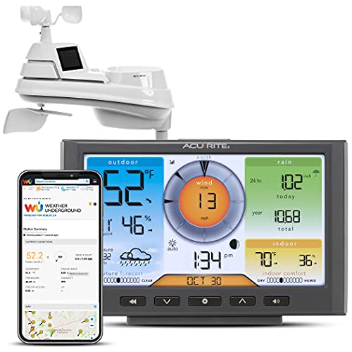 AcuRite Iris (5-in-1) Home Weather Station with Wi-Fi Connection to Weather Underground with Temperature, Humidity, Wind Speed/Direction