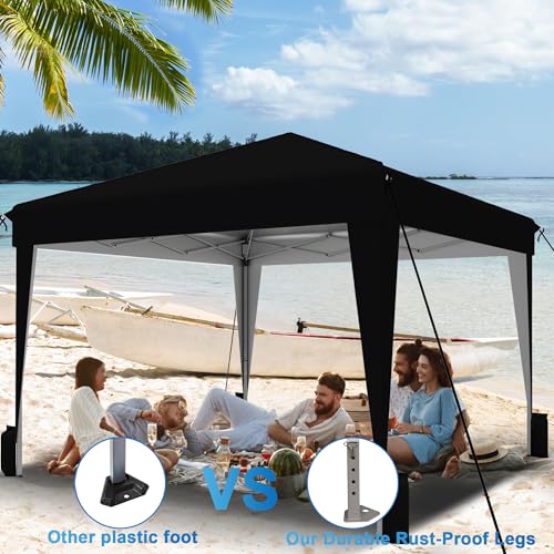 SANWAY 10x10 Pop Up Canopy Tent with Sidewalls x 4 &ndash; Easy Setup Canopy Tent, Waterproof, UV-Resistant
