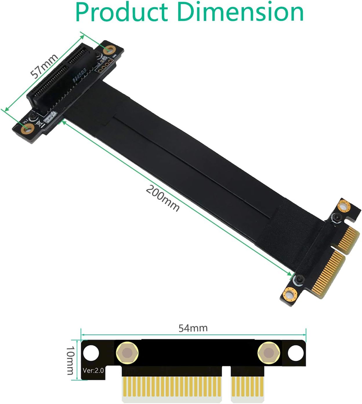 Pcie Extension Cable Pcie x16 Extension Cable PCIE Express3.0 16X Extension Cable pcie Riser (pcie 16X 180 Degree Cable 20cm)