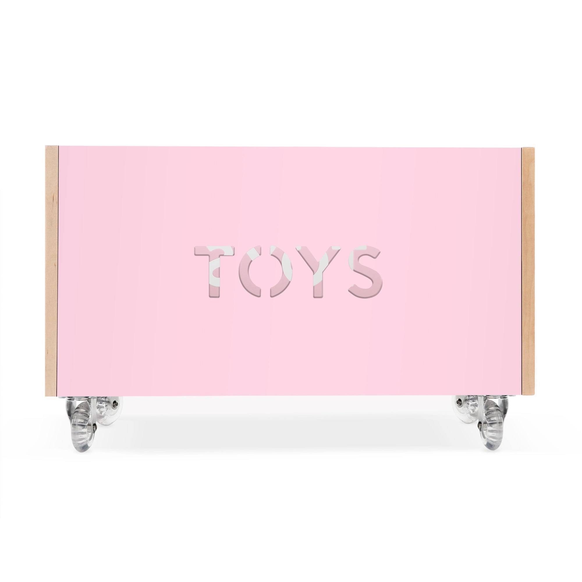 Toy Box Chest on Casters, Walnut / Pacific Blue