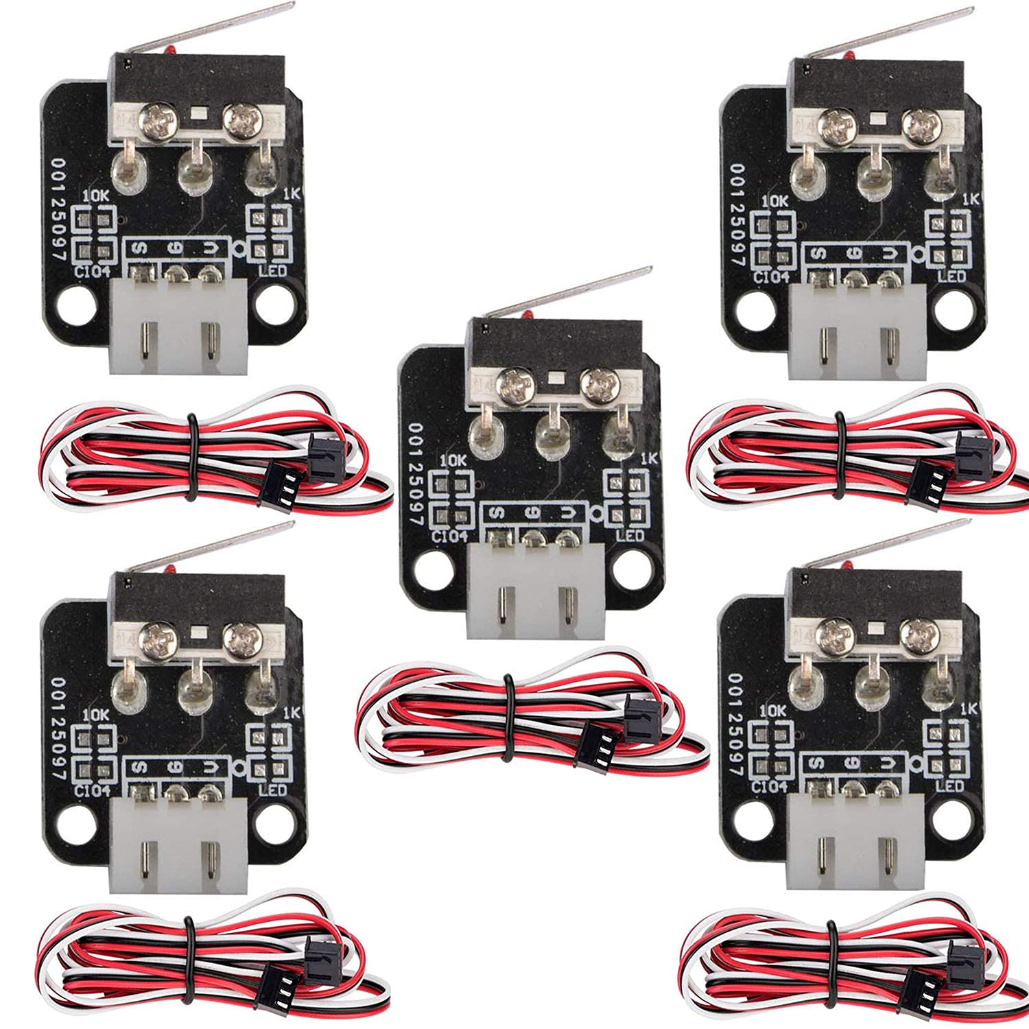 CHENBO 5pcs 3Pin End Stop Limit Switch with Cables,3D Printer Limit Switchs,Mechanical Endstop Switch Module for CR 10 Ender3
