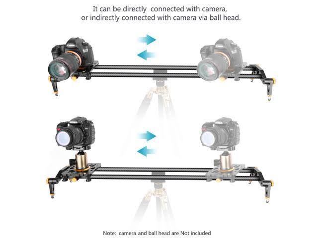 Neewer 23.6 inches/60 Centimeters Carbon Fiber Camera Track Slider Video Stabilizer Rail with 6 Bearings for Dslr Camera DV Vide
