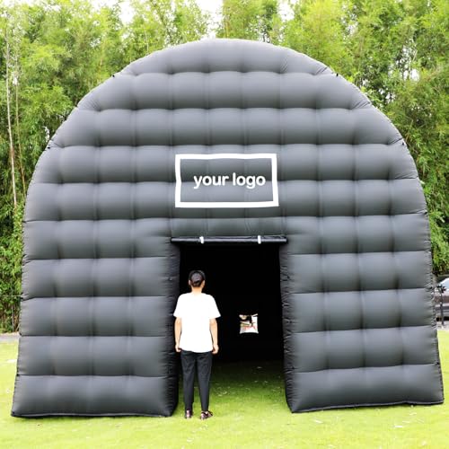 Large Black Inflatable Tent(15x15x14FT) Includes Blower Square Gazebo Event Room Large Inflatable Party Tent for Backyard,Outdoor EventsParties