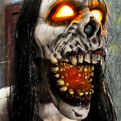 Haunted Hill Farm 5.9 ft. Animatronic Lurching Woman by Tekky, Halloween Animatronic, Scary Indoor House Prop & Decoration
