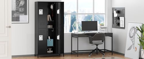 72" Metal Locker for Employees 3 Doors Blue Steel Storage Locker for Office, School, Gym - Metal Storage Cabinets for Home, Office, Gym, School
