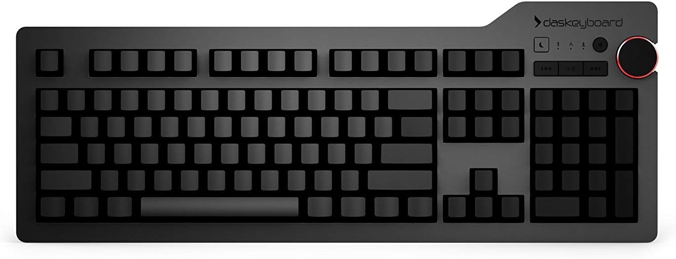 Das Keyboard 4 Professional Wired Mechanical Keyboard, Cherry MX Brown Mechanical Switches, 2-Port USB 3.0 Hub, Volume Knob, Aluminum Top (104 Keys