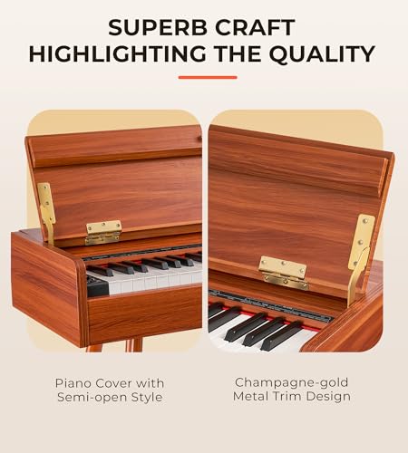 Digital Piano 88 Key Weighted Keyboard, Full-Size Electric Piano For Beginners, Piano 88 Keys Supports Usb-Midi Connecting, With Sheet Music Stand