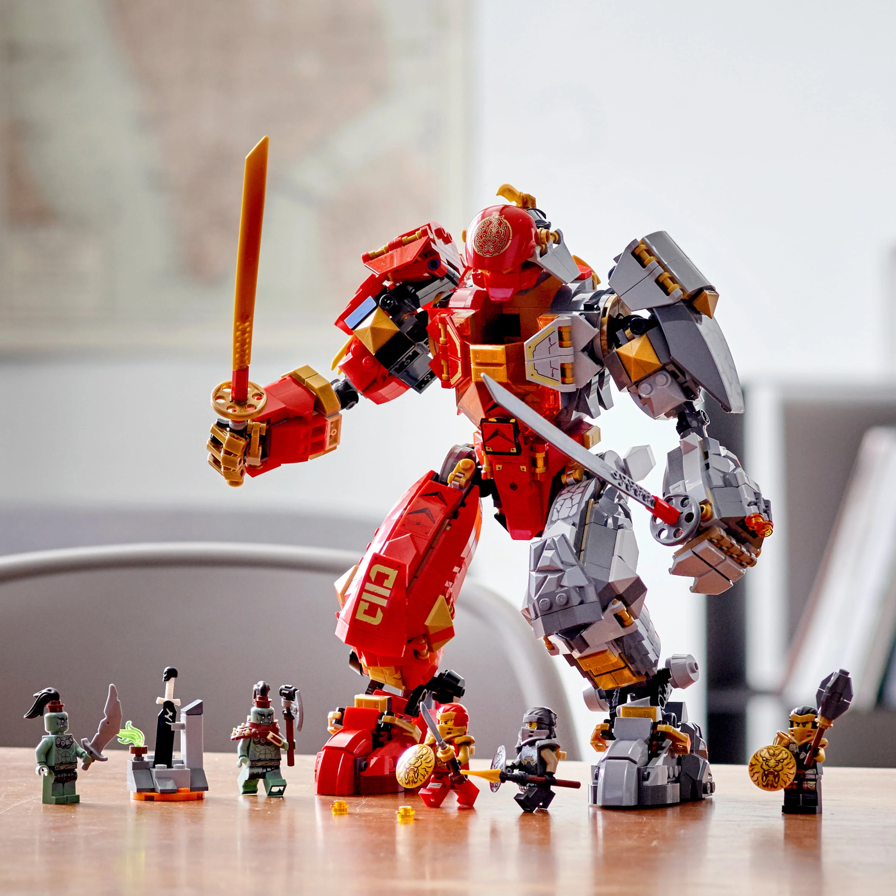 LEGO NINJAGO Fire Stone Mech 71720 Ninja Mech Building Toy for Kids Age 9+ (968 Pieces)