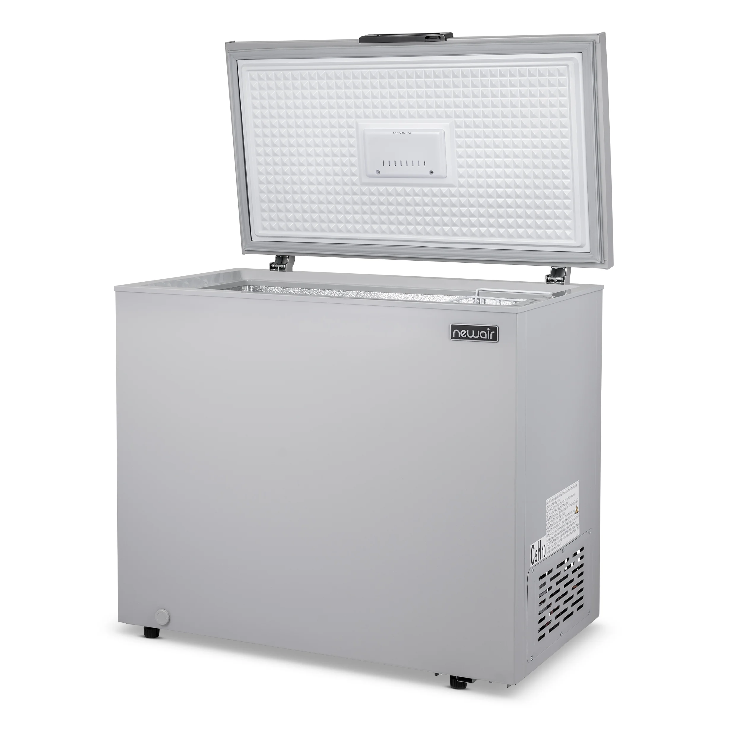 NewAir 6.7 Cu. Ft. Compact Chest Freezer in Cool Gray, Temperature Control, Fast Freeze Mode, Door Alarm, Wire Basket, Self-Diagnose Program