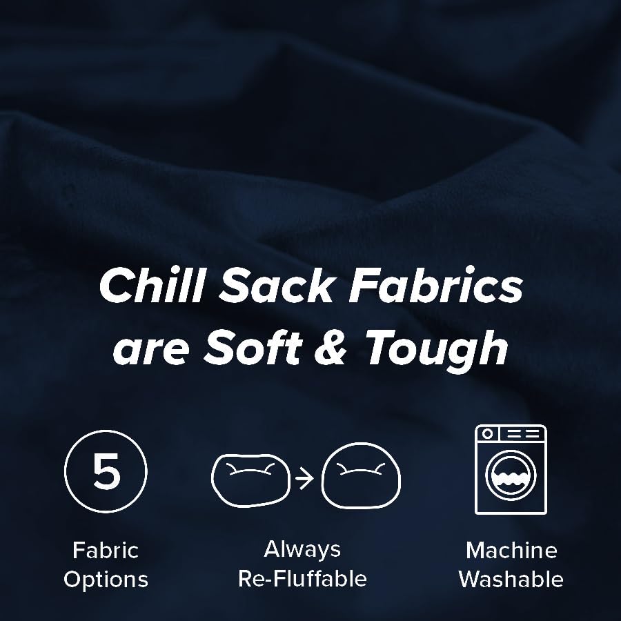Chill Sack Bean Bag Chair - 5' Giant Memory Foam Lounge Chair with Soft Microfiber Cover – Cozy Furniture for Living Room, Dorm