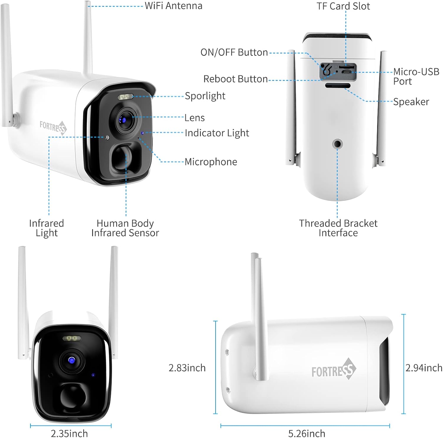 Wireless Security Outdoor 2K Camera, Rechargeable Battery Powered 4MP WiFi Smart Weatherproof Camera with Color Night Vision Spotlight Siren Alarm