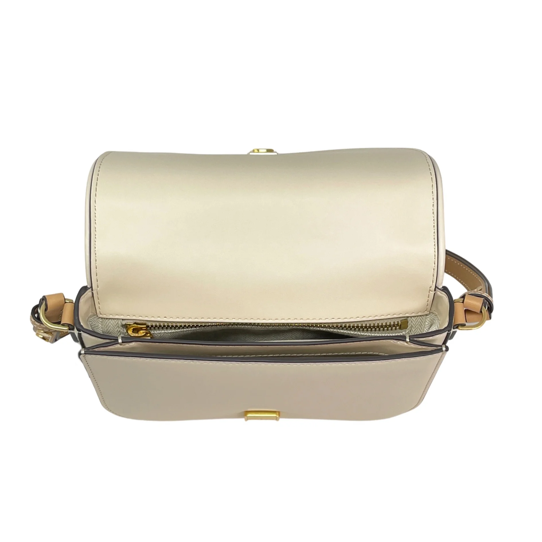Tory Burch Women's Emerson Printed Canvas Convertible Crossbody Bag (Cream Brown Climbing Palms)