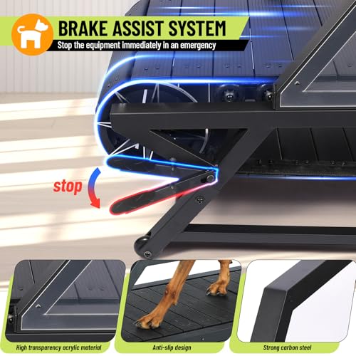 Dog Treadmill for Large Medium Dogs,Slatmill for Dogs with Pedometer and Brake,Treadmill for Dog for Daily Exercise and Fitness