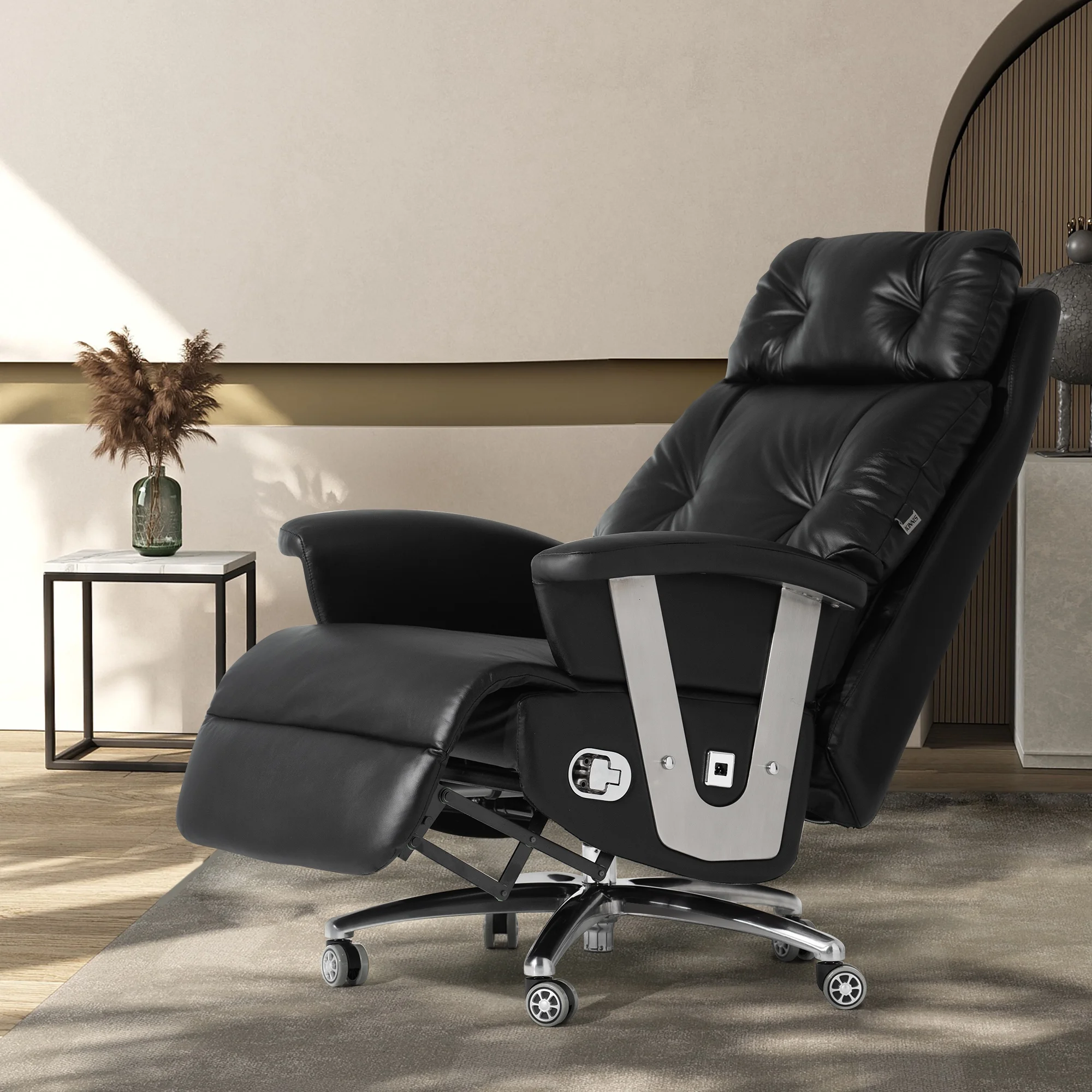 Kinnls Freya Reclining Office Chair Managerial Chairs & Executive Chairs (Black)