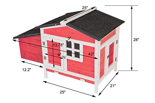 GOJOOASIS 80" Chicken Coop for 2-4 Chickens Outdoor Wooden Hen House Poultry Pet Hutch for Backyard w/Run Cage & Nesting Box(A)
