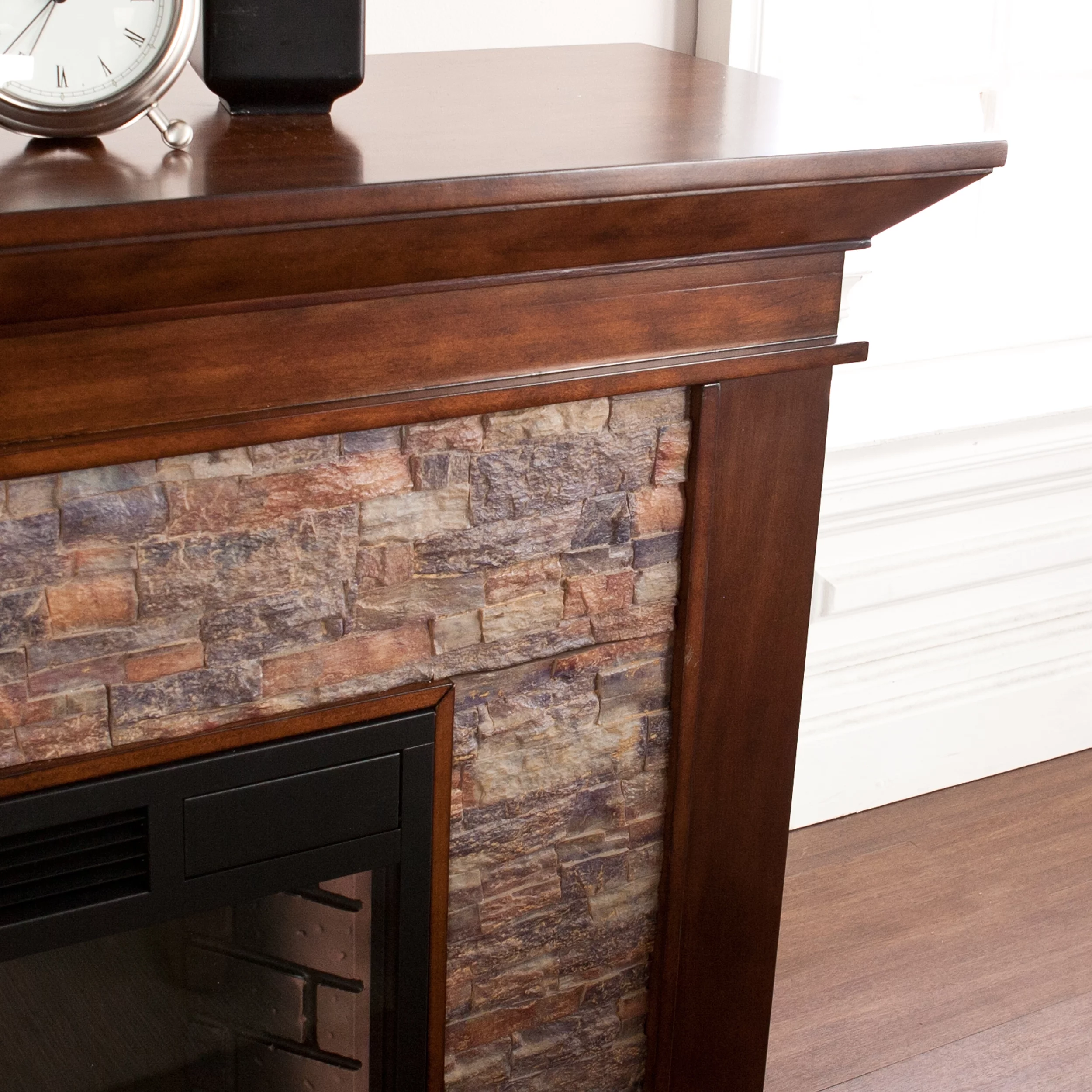 SEI Furniture Canyon Heights Simulated Stone Electric Fireplace 60 x 35.5 Freestanding Indoor Electric Fireplaces