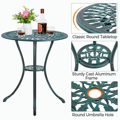 Yaheetech Patio Bistro Sets 3 Piece Cast Aluminum Bistro Table and Chairs Set
