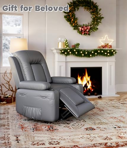 GarveeHome Power Lift Recliner Chair - Heat and Massage, Faux PU Electric Lift Recliner for Elderly & Mobility Impaired, Adjustable Back and Legs