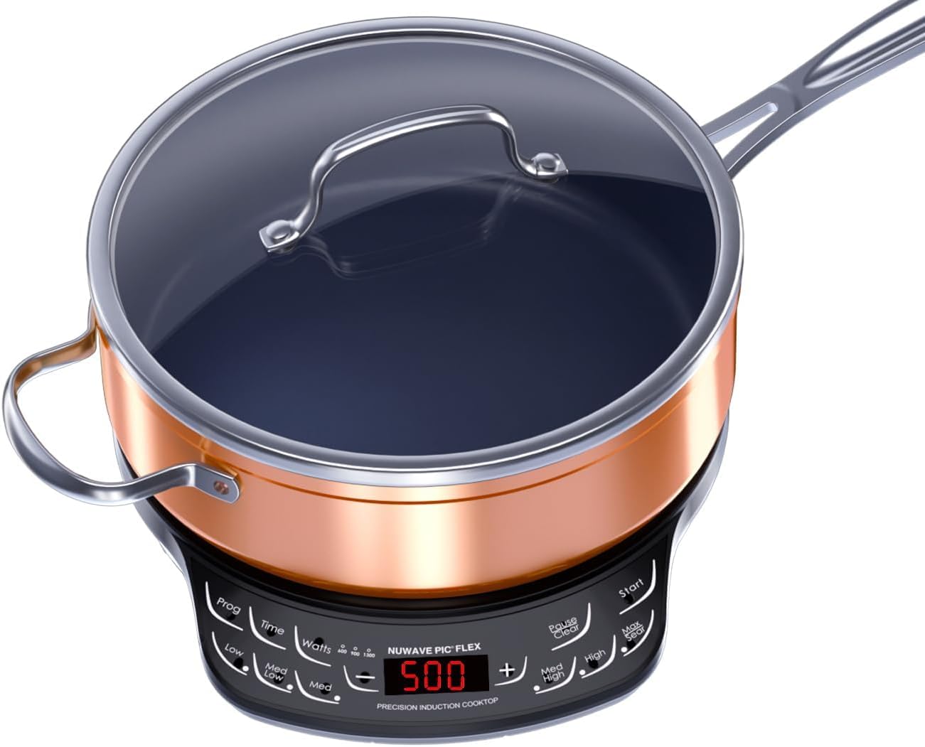Nuwave Flex Precision Induction Cooktop, 10.25” Shatter-Proof Ceramic Glass, 6.5” Heating Coil, 45 Temps 100°F to 500°F
