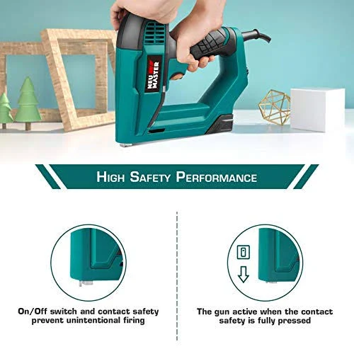 Brad Nailer, Neu Master NTC0060 Electric Nail Gun/Staple Gun for DIY Project of Upholstery, Carpentry and Woodworking, Including