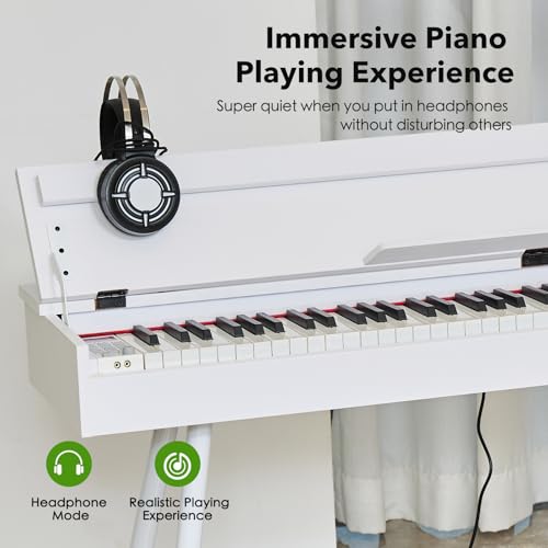 Digital Piano 88 Key Weighted Keyboard,Full-Size Desk Progressive Hammer-Action Electric Piano For Beginners, With Sheet Music Stand, Pedal