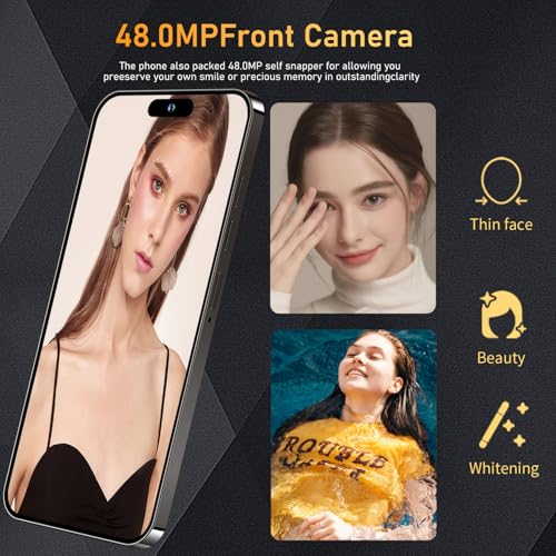 15 Ultra Smartphone Unlocked Cell Phone,Battery 6800mAh 6.8 HD Screen Unlocked Phone,12+512GB Android 14 with 128GB Memory Card