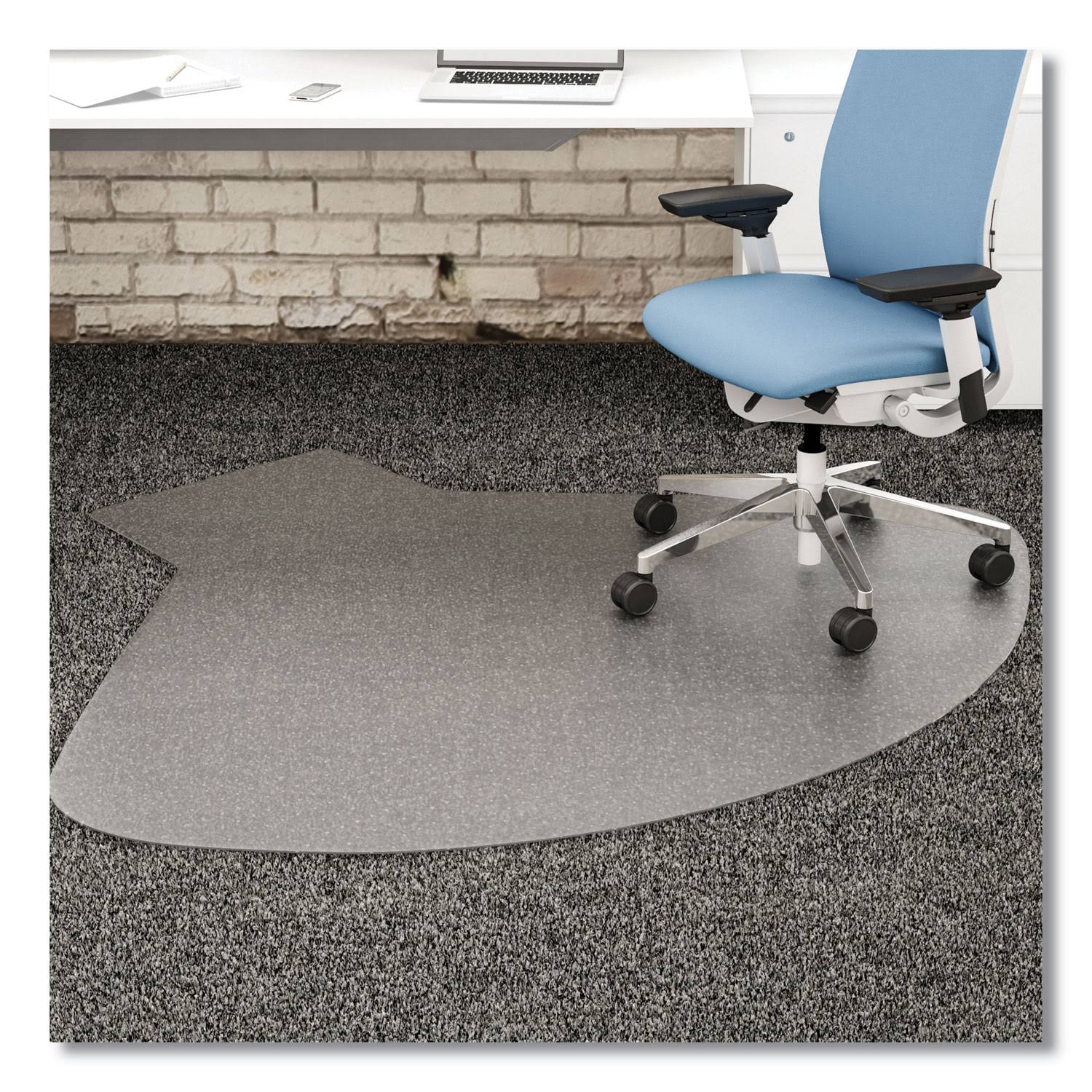 Deflecto CM14002K SuperMat Frequent Use Chair Mat, Medium Pile Carpet, 60 x 66, L-Shape, Clear