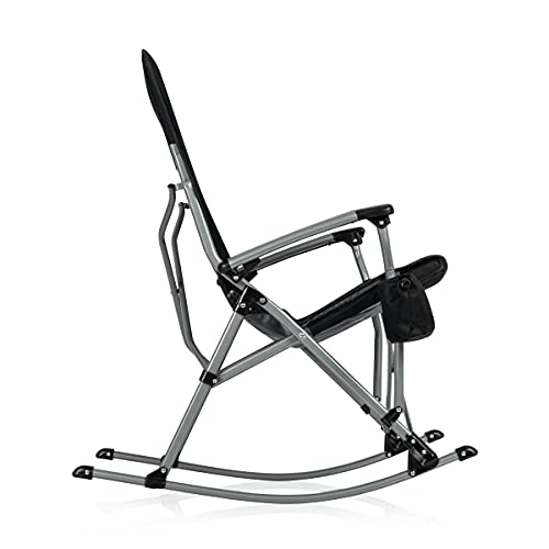 PICNIC TIME Outdoor Rocking Camp Chair - XL Heavy Duty Camping Chair for Adults