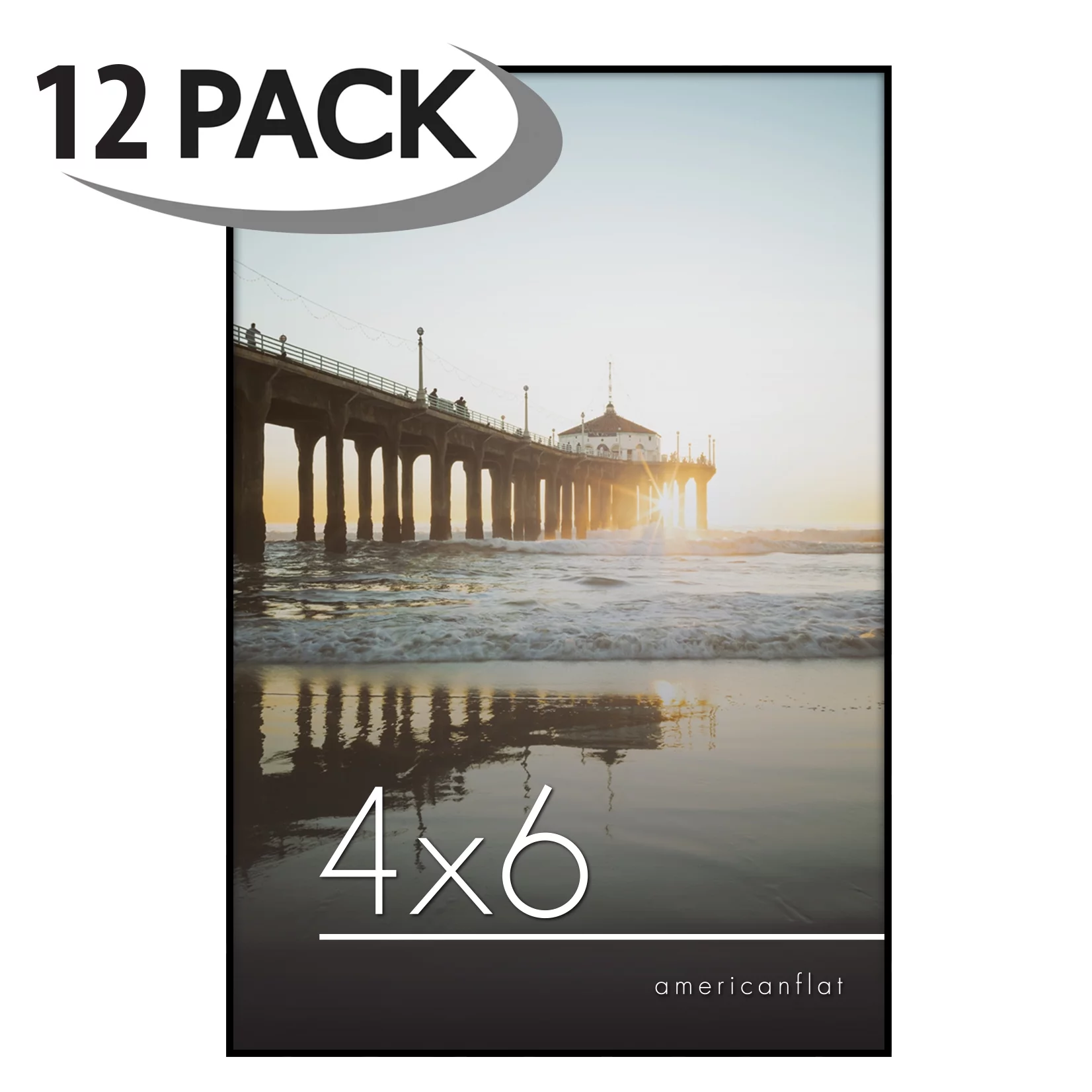 Americanflat Front Loading 4x6 Picture Frames in Black