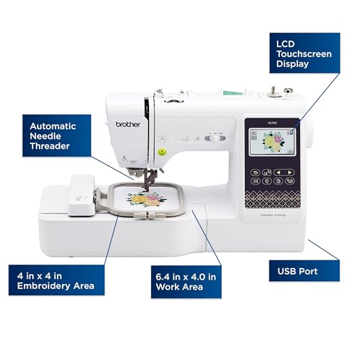 Brother SE700 Embroidery & Sewing Machine with 100 Sewing Spools, 100 Color Matching Bobbins & Accessories
