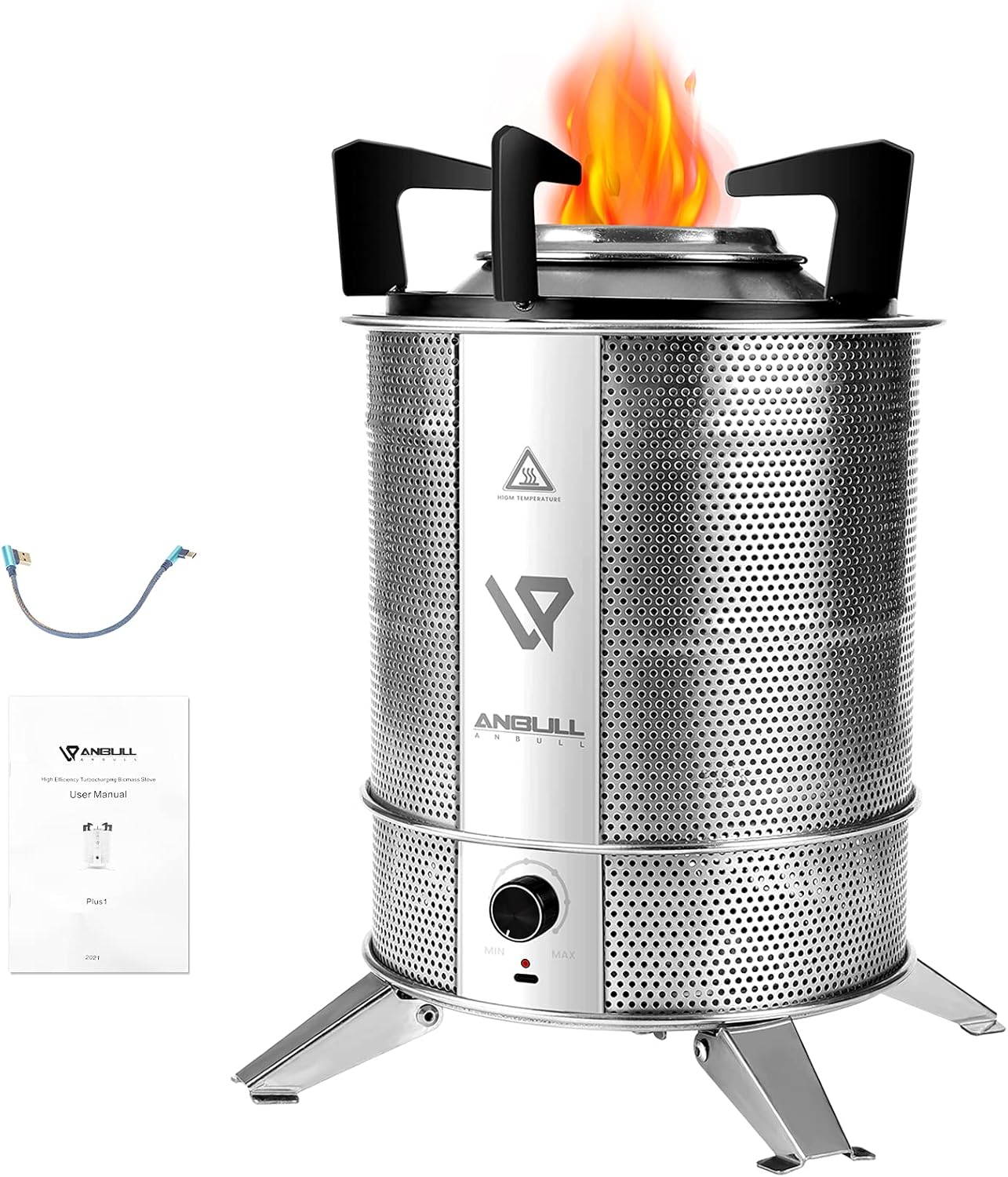 Anbull Biomass Stove Wood Stove Camping Stove - Lightweight Wood Burning Stove. Compact Camp Stove Kit for Backpacking, Camping